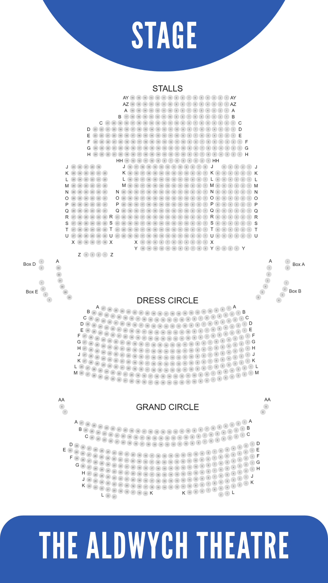aldwych theatre seat plan