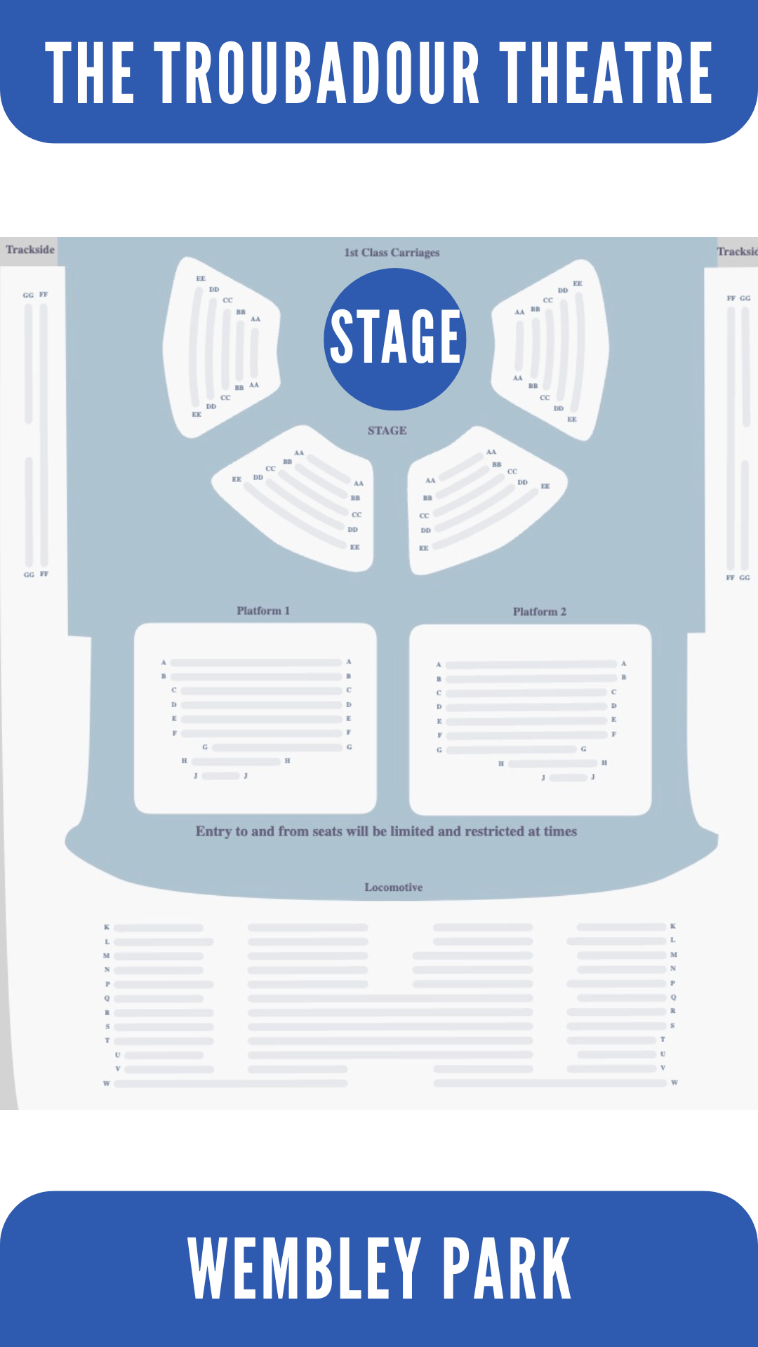Troubadour Wembley  theatre london seating plan