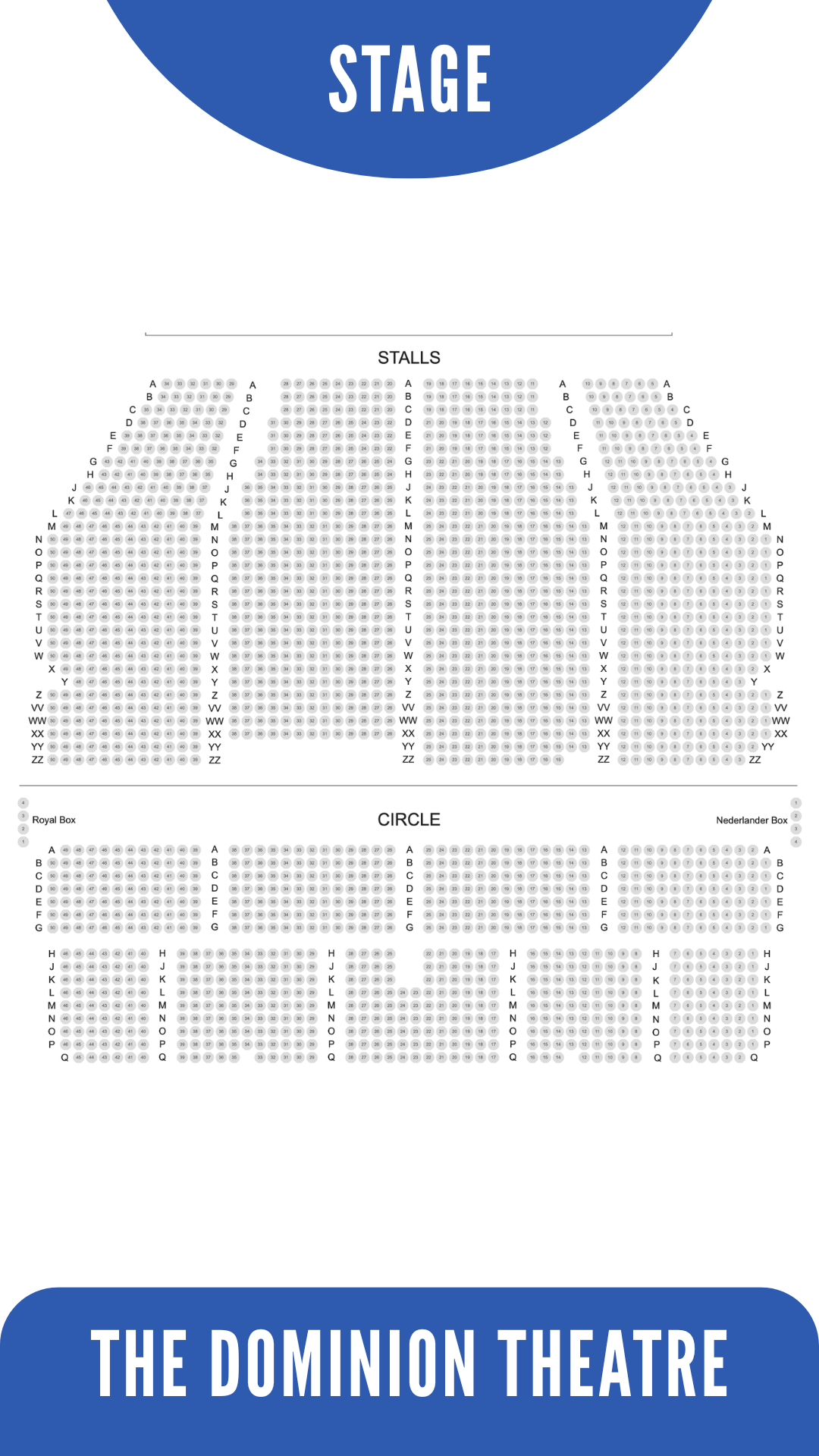 Dominion Theatre seat Plan