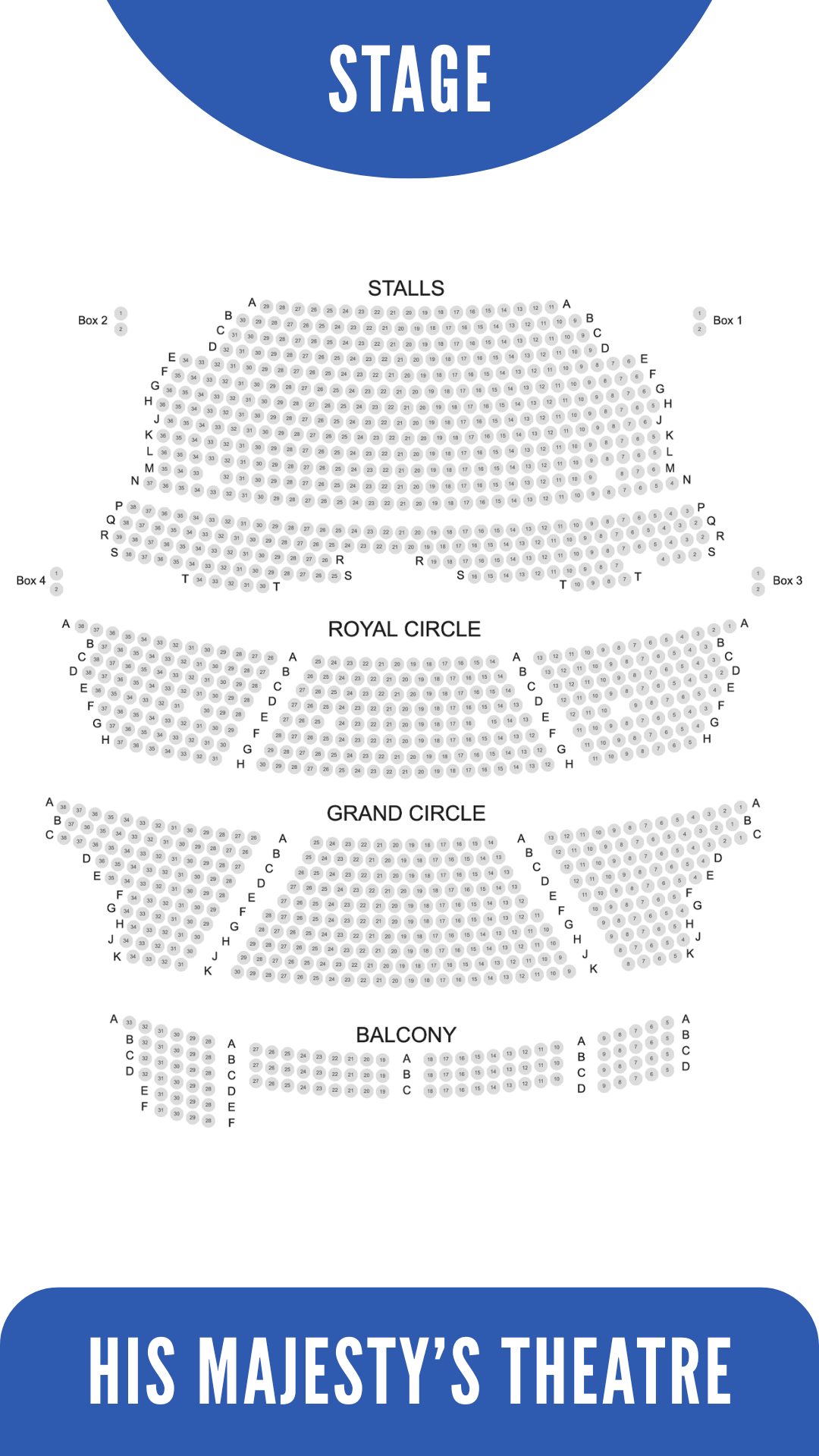 his majesty's theatre seating plan