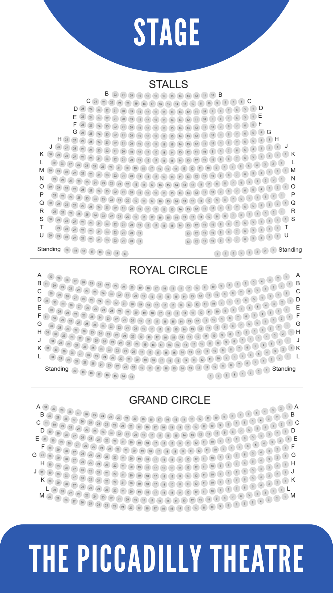 Picadilly Theatre seat view