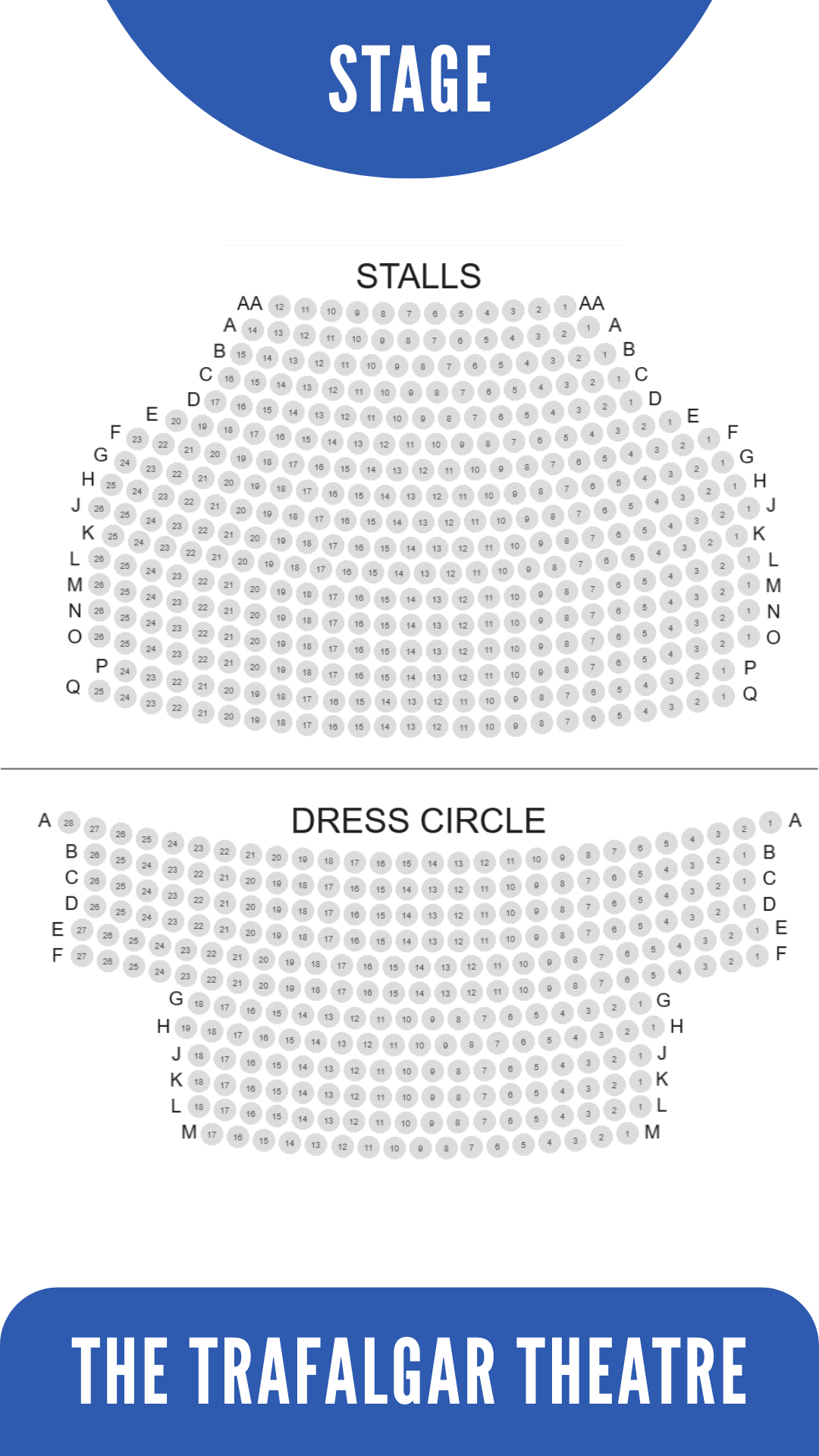 trafalgar theatre seat view
